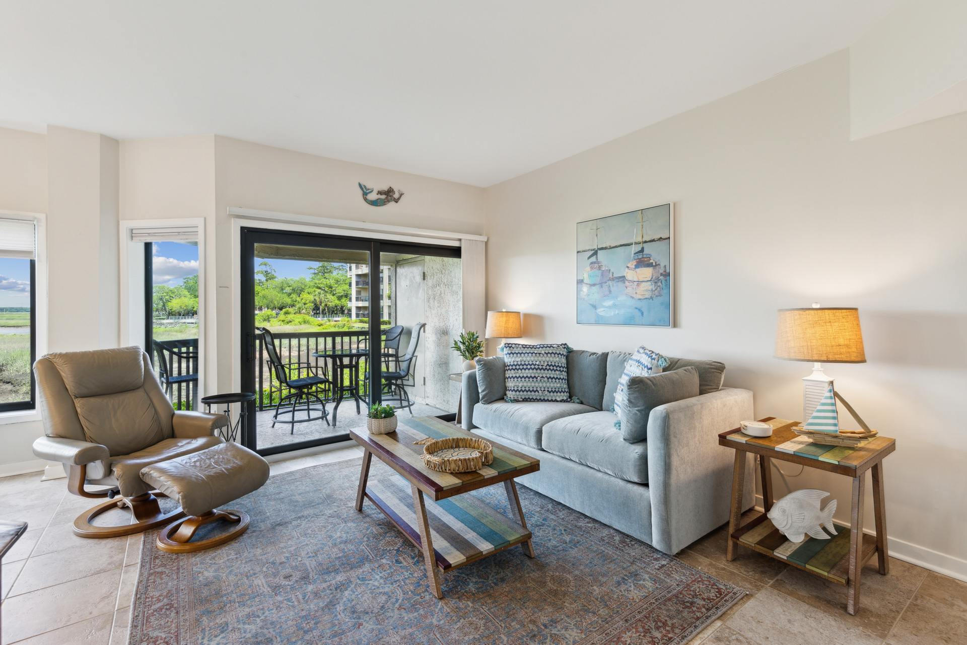 Bright Living Room with a Bright View