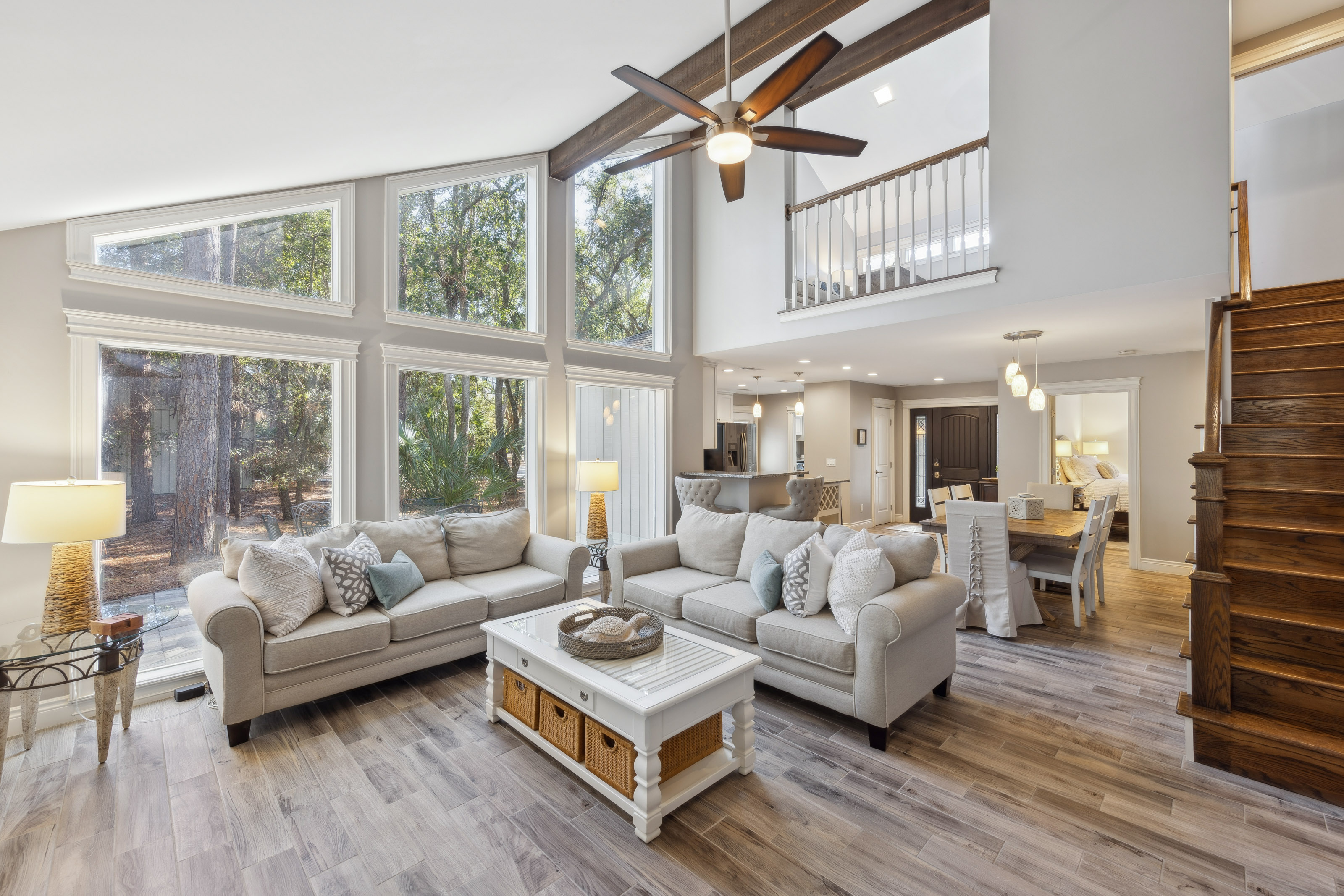 An Upscale Living Room with Panoramic Windows for the Best Views