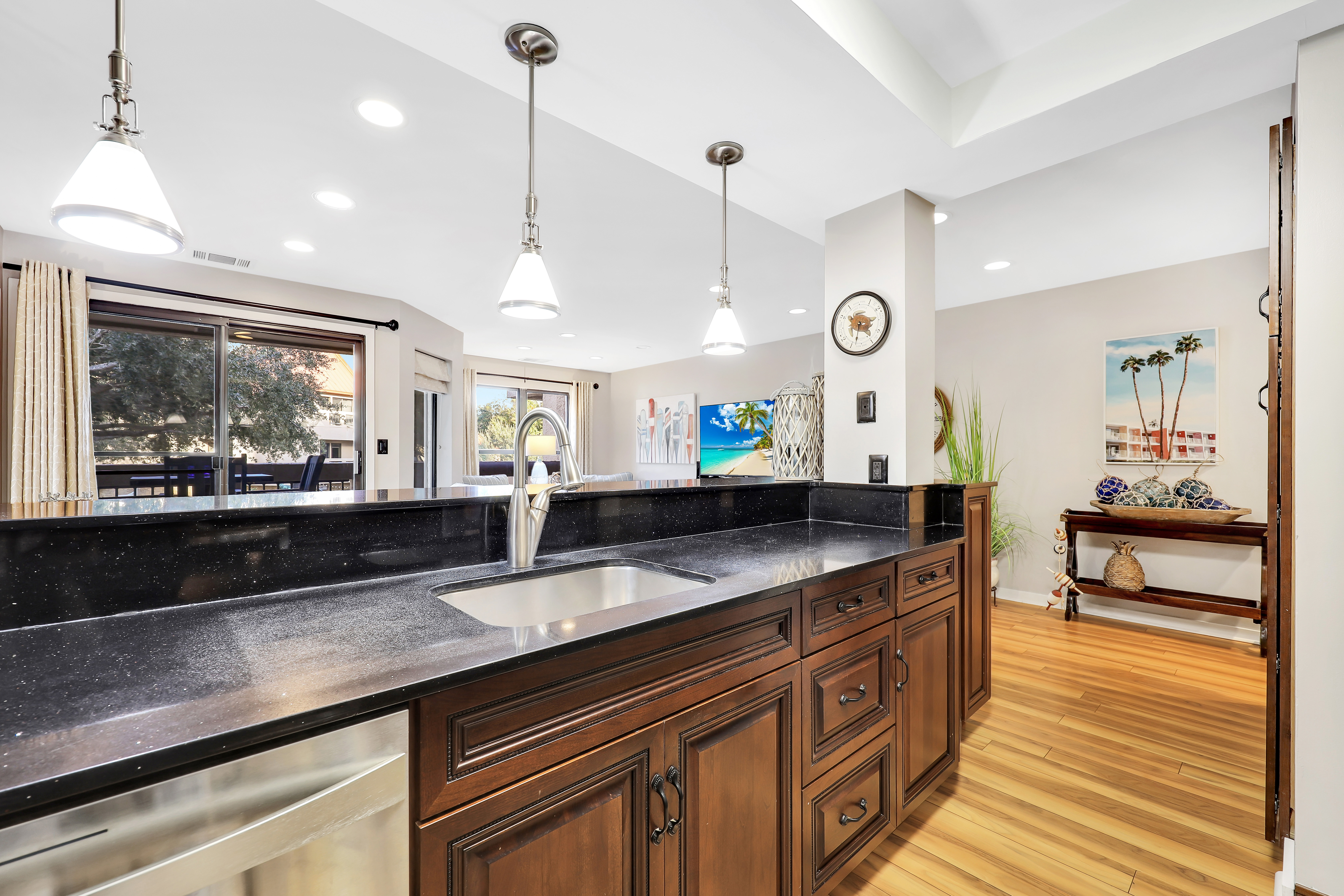 Quick Access to Living Room from Kitchen