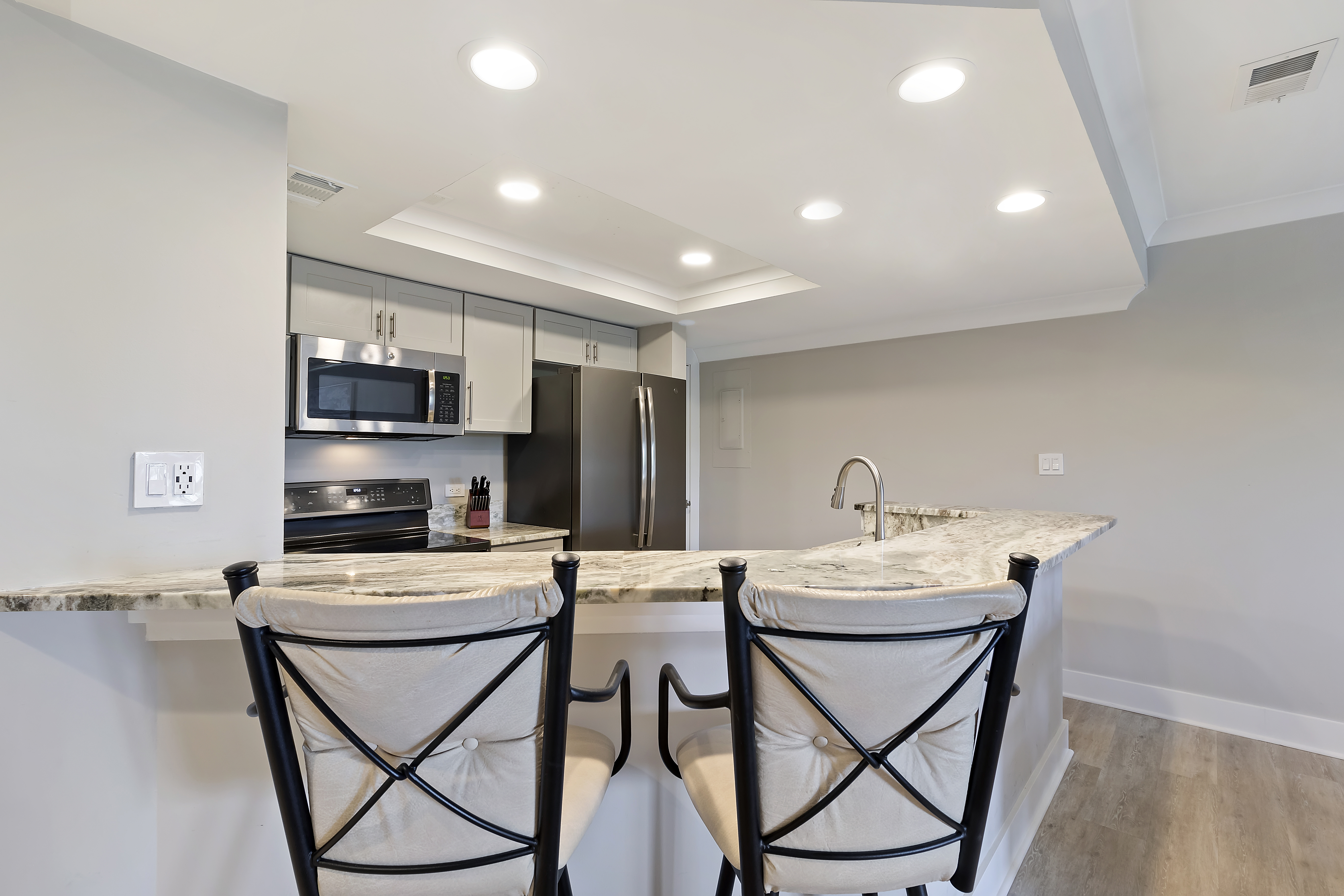 Perfect Spot for a Warm Conversation While Dinner is Cooking