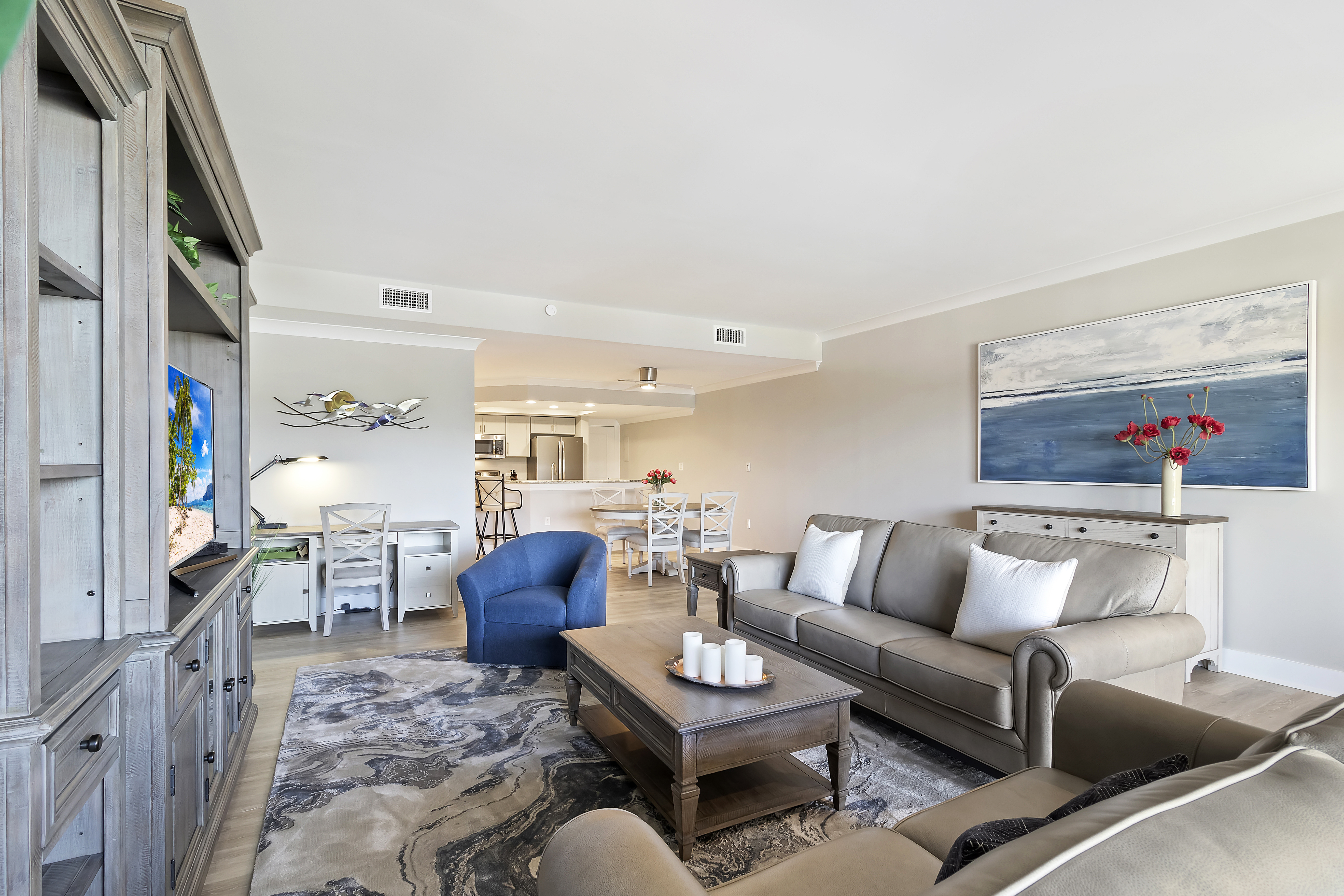 Open & Bright Living Room Space with Shelter Cove Charm