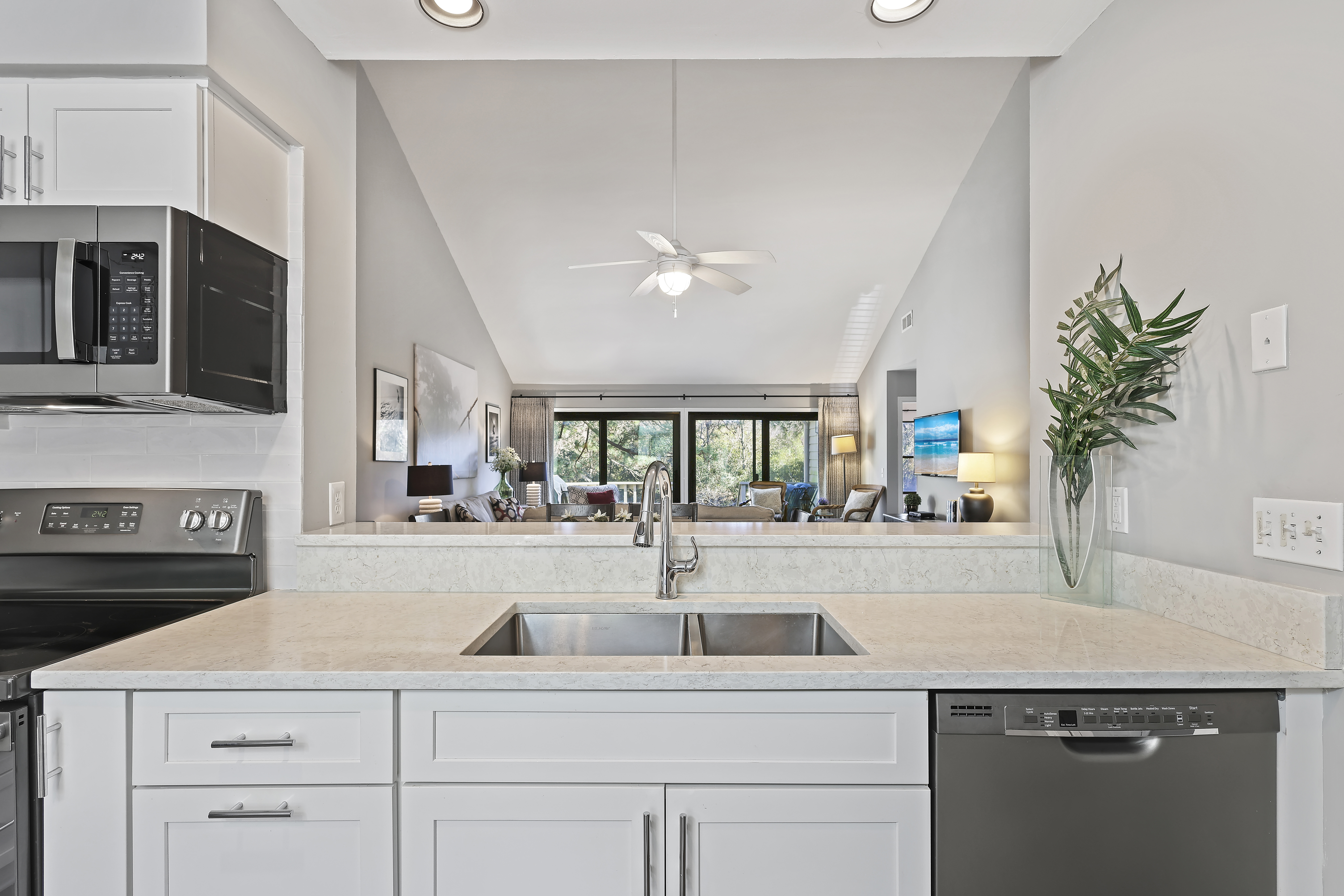 Open Layout Kitchen and Living Room Area