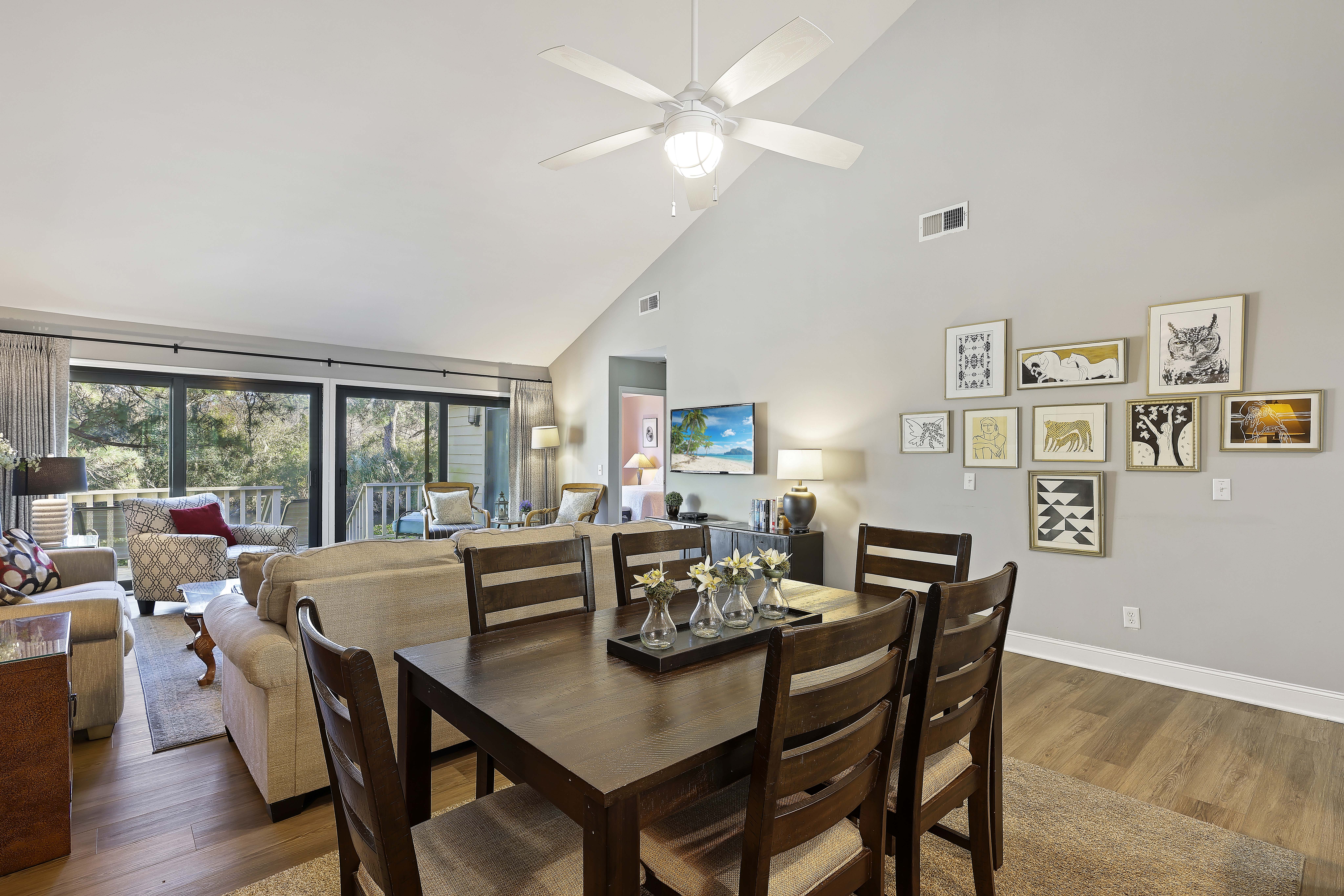 Aesthetic Living Room with a Large Dining Area