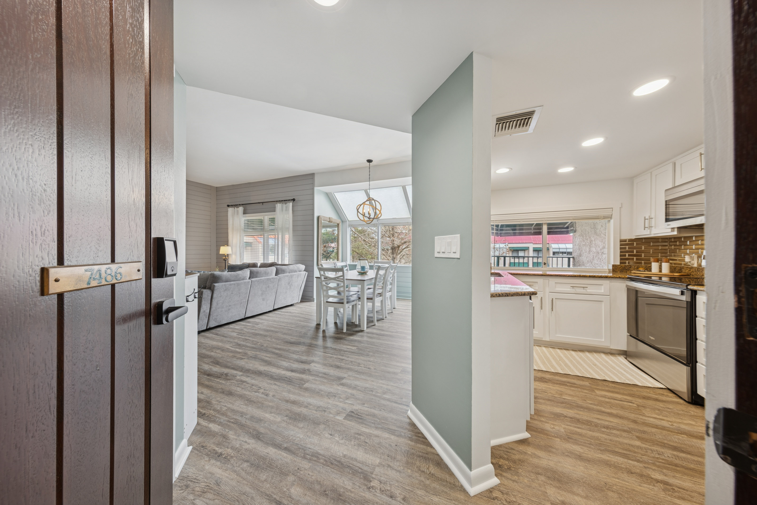 Entryway overlooking kitchen