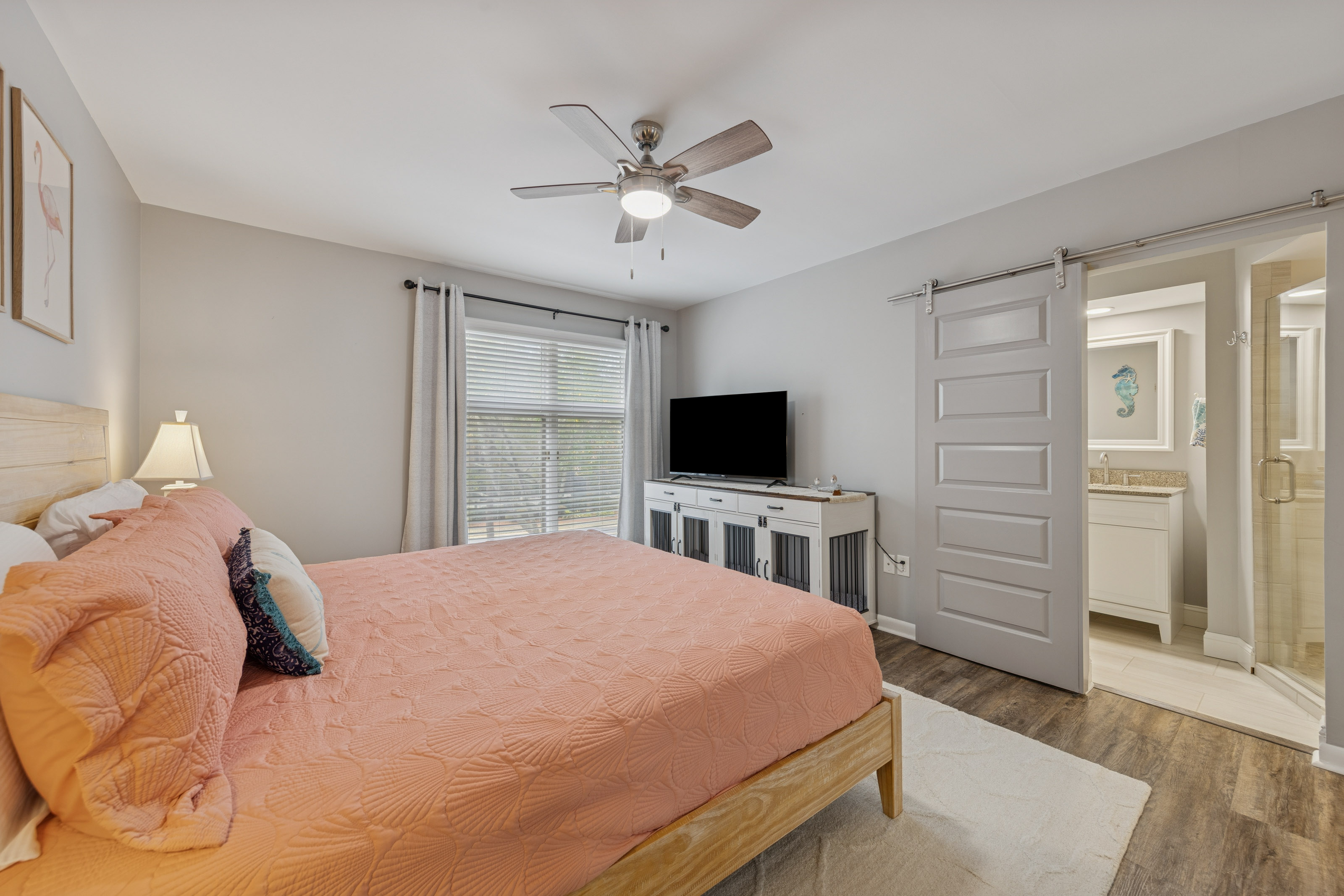 Primary Bedroom with Two Dog Crates 