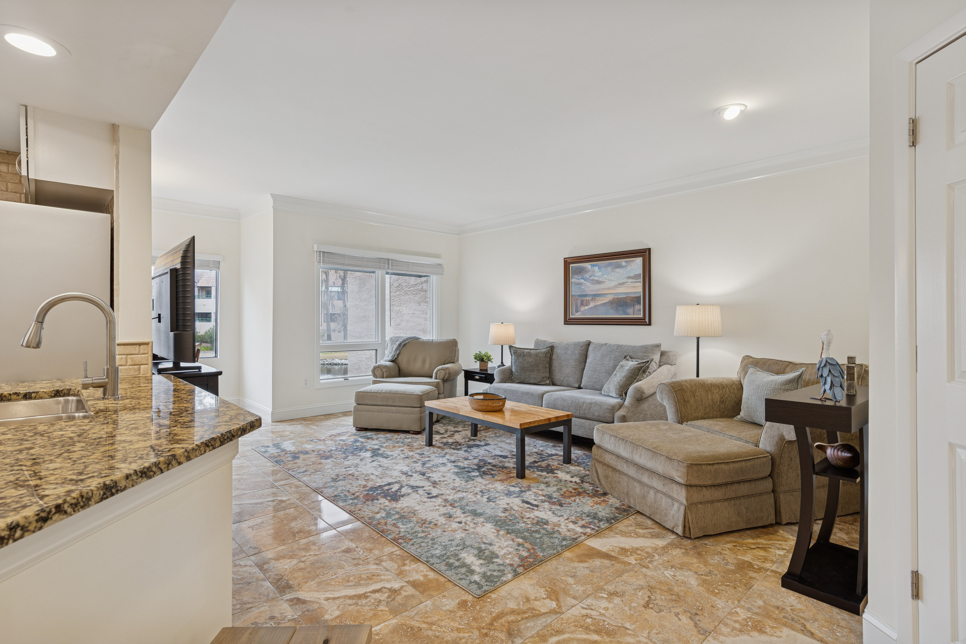Cozy Living Room with Large Chairs to Spread Out