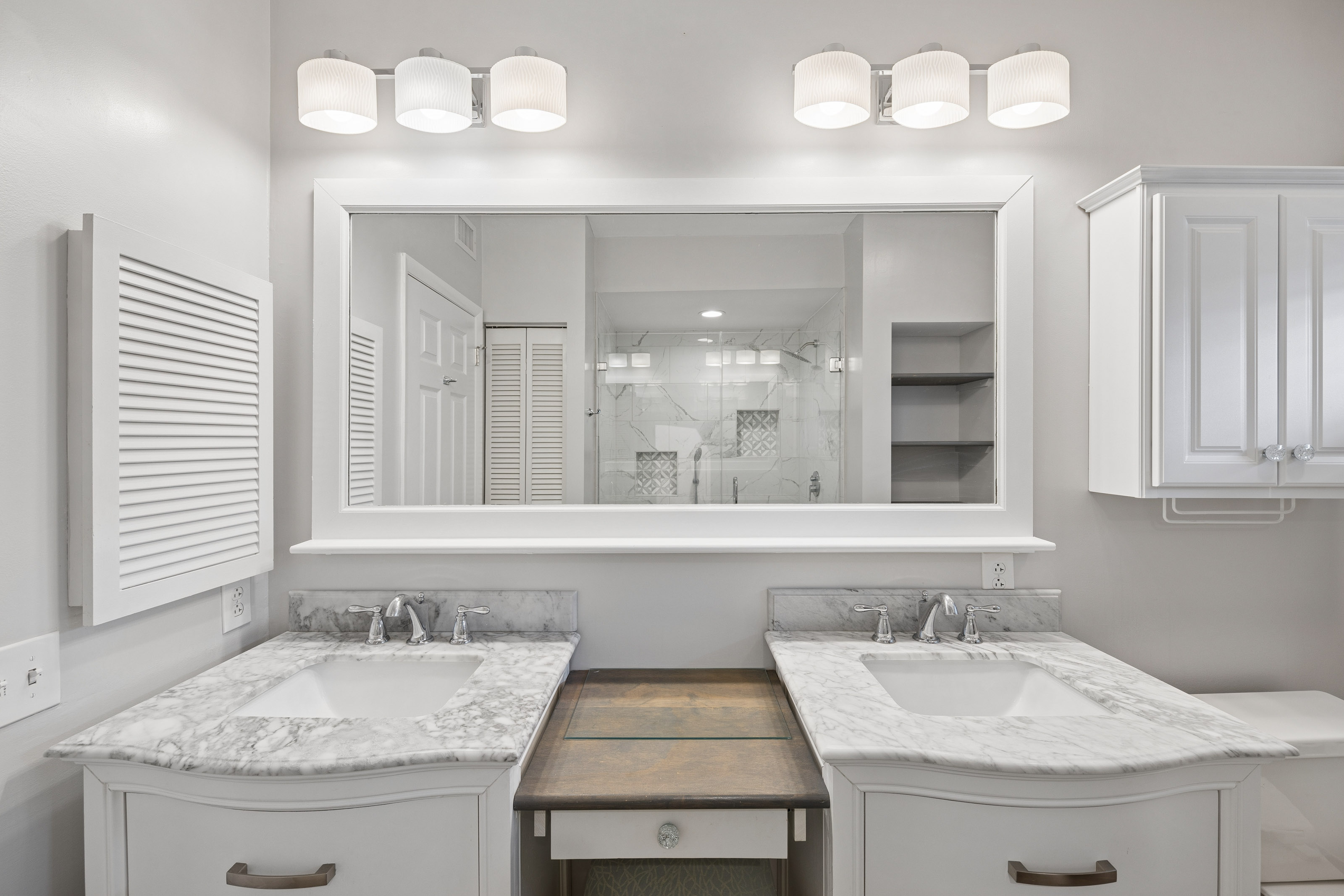 Primary Bathroom for the Lovebirds