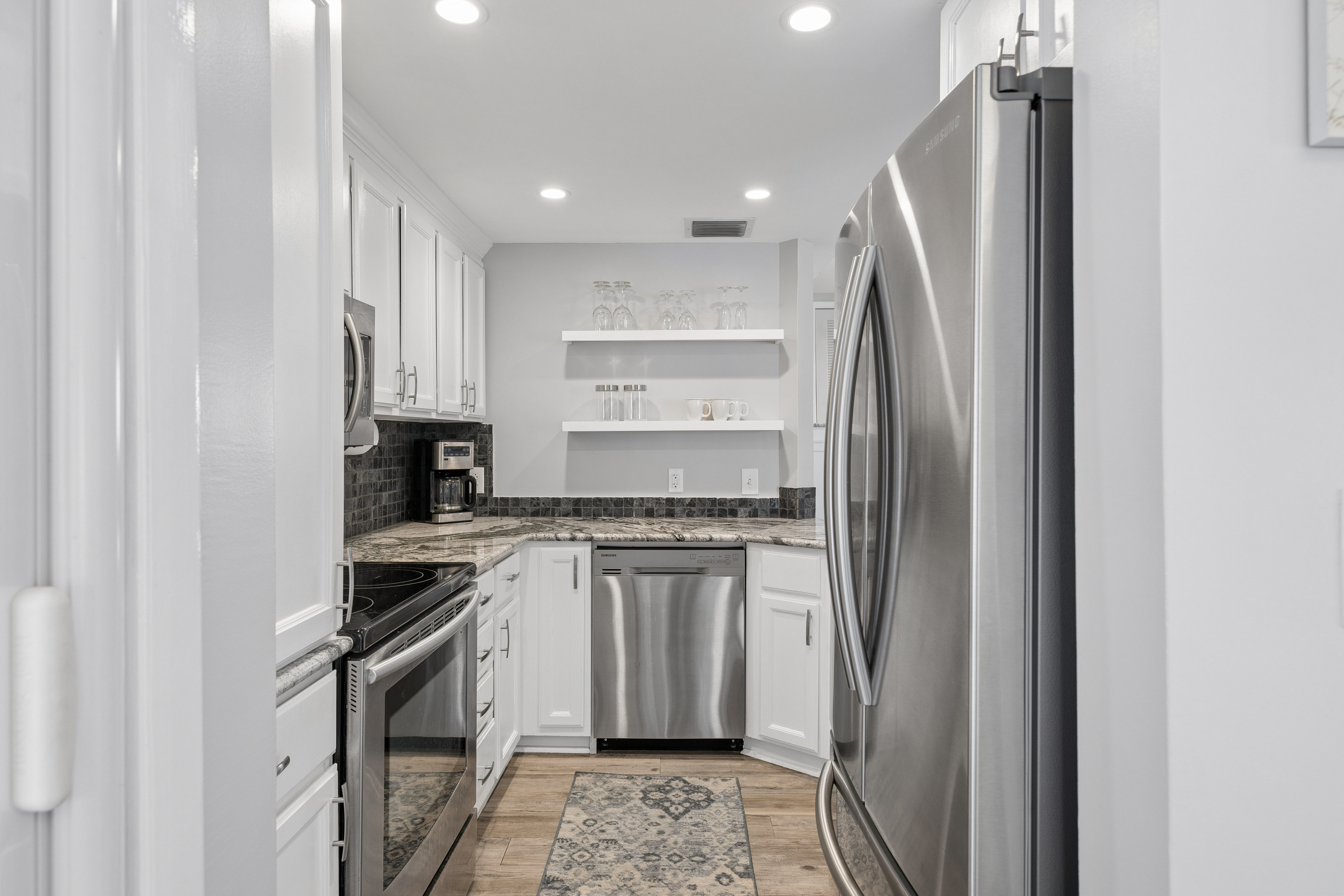 View of the Kitchen, Clean & Sleek Countertops
