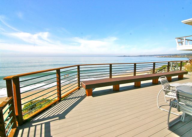 Oceanfront Deck with New Outdoor Dining and Gas Grill..