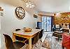 Open dining and living area