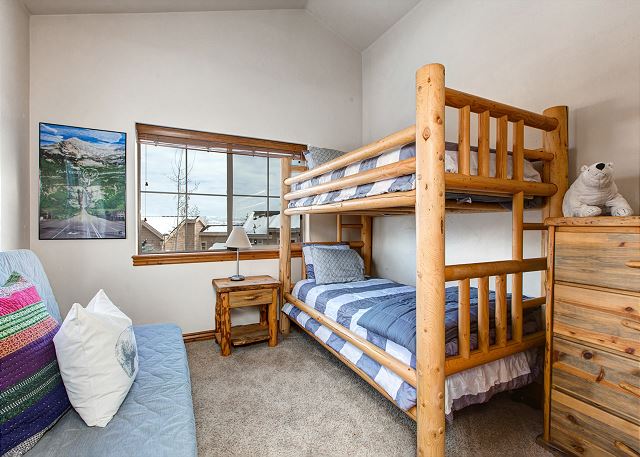 Upstairs Bedroom with Twin-over-Twin Bunk and Full/Queen Futon