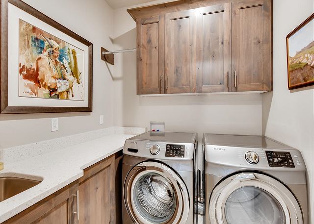 Main Level Laundry Room with HE Washer and Dryer