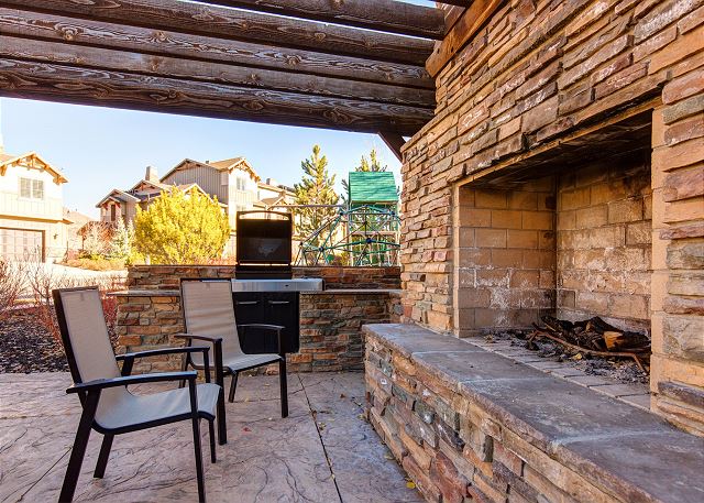 Community Outdoor Wood Burning Fire Place and BBQ Area
