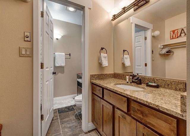 Full Bathroom with a private room for the tub/shower combo and toilet and the convenience of an Open Vanity
