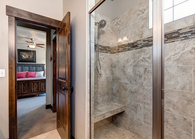 En suite main level master bathroom with dual head shower