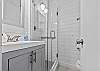 Recently renovated bathroom with walk-in shower