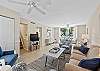 Comfortable furniture adorns this beautiful living room
