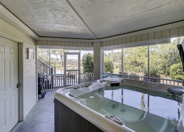 Screened Hot Tub Area