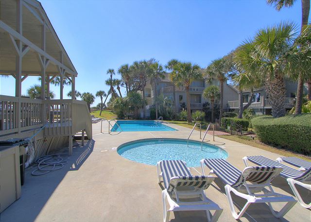 Kiddie Pool and Large Oceanfront Pool & Bathrooms