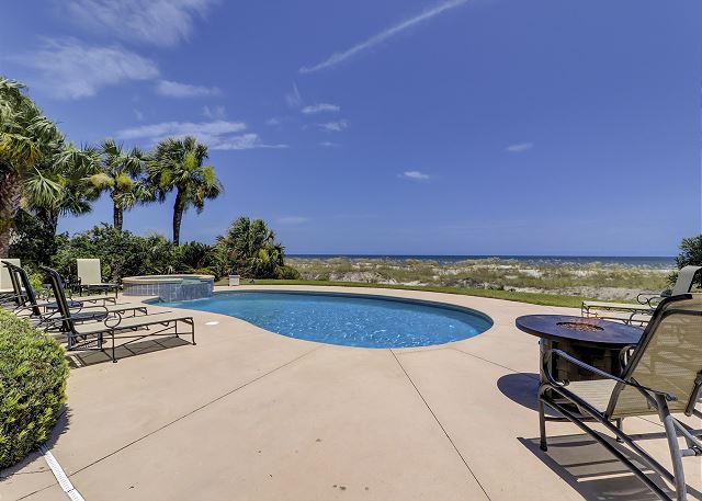 Pool Area with Firepit
