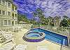 Sunny deck with patio furniture & a great view