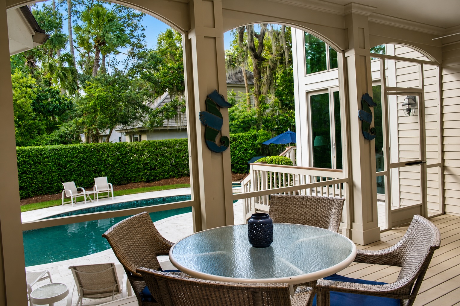 Screened In Porch off the Pool