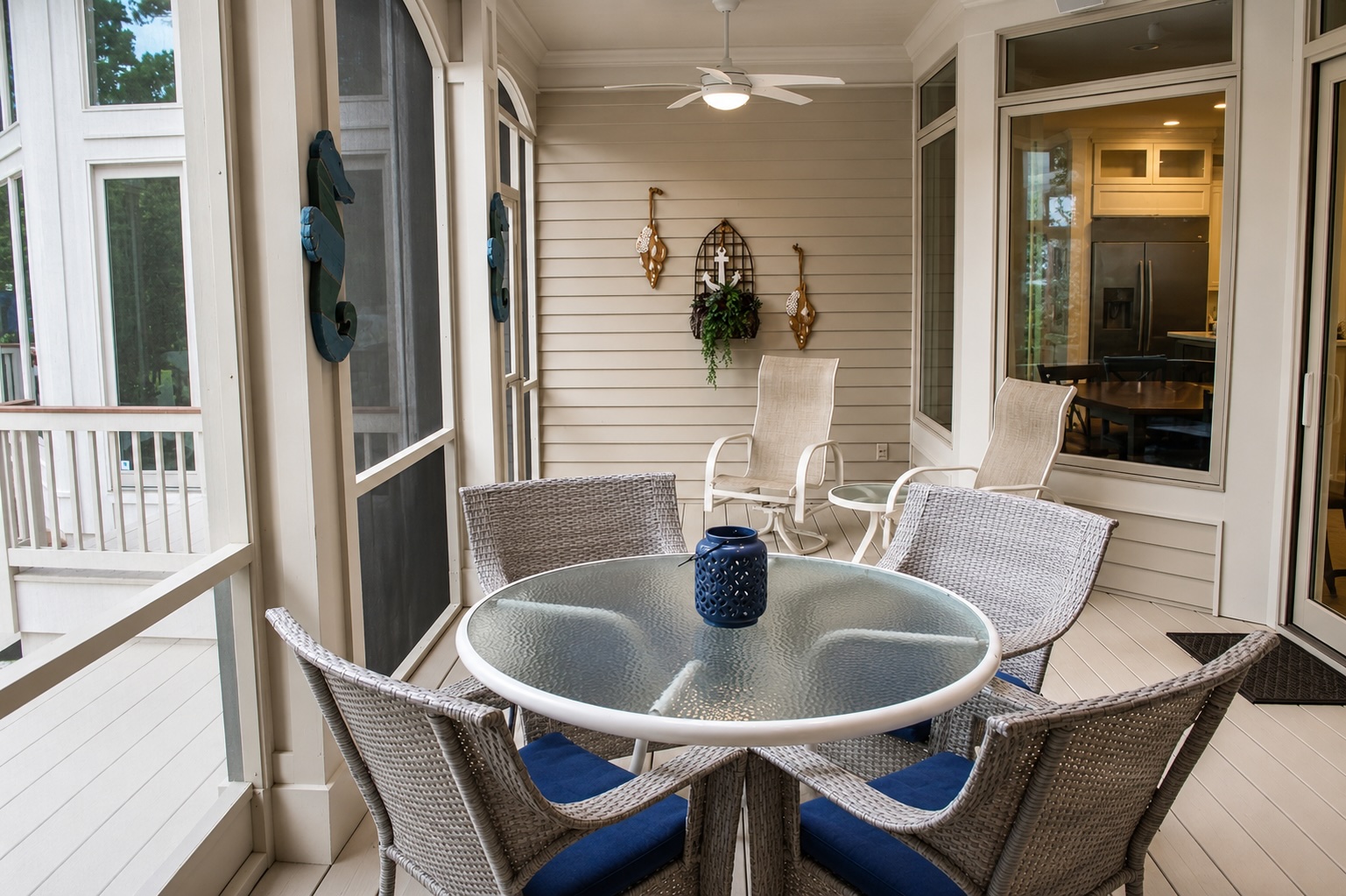 Seating Area in Screened In Porch