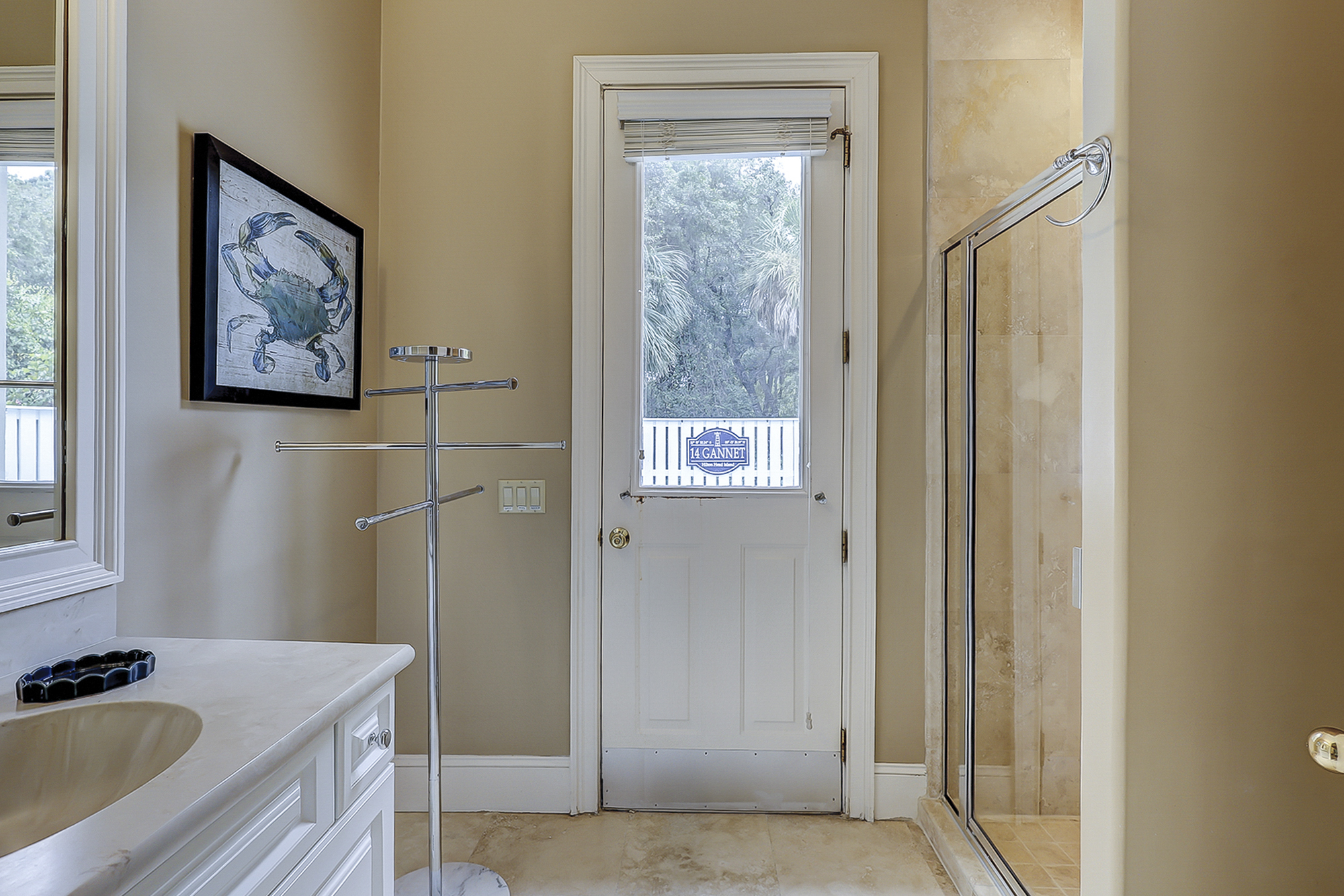 Full Bathroom off the Pool Deck