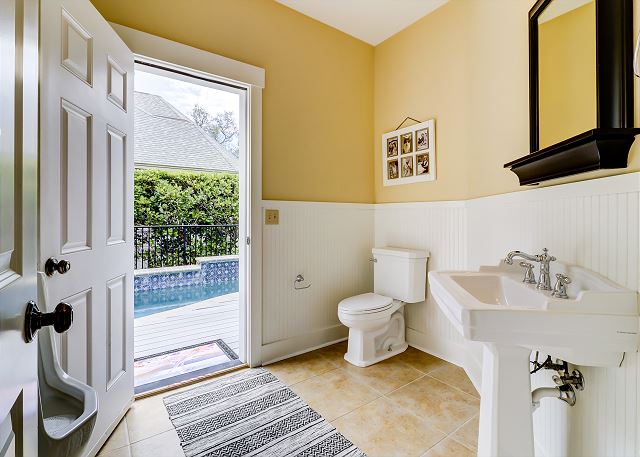 1st Floor Powder Room w/ Pool Access