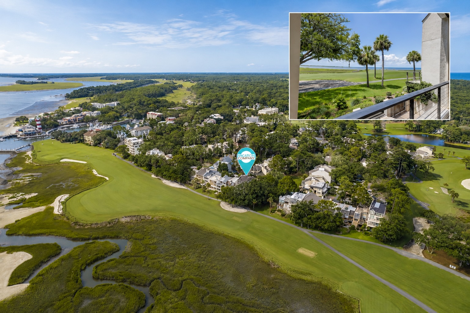 15 Genoa Court - Drone View of Home on Harbour Town Golf Links