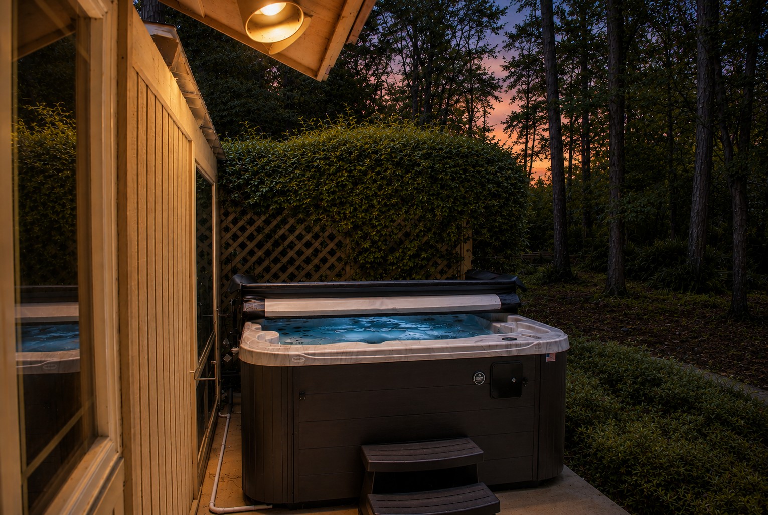 Hot Tub - just left of the pool