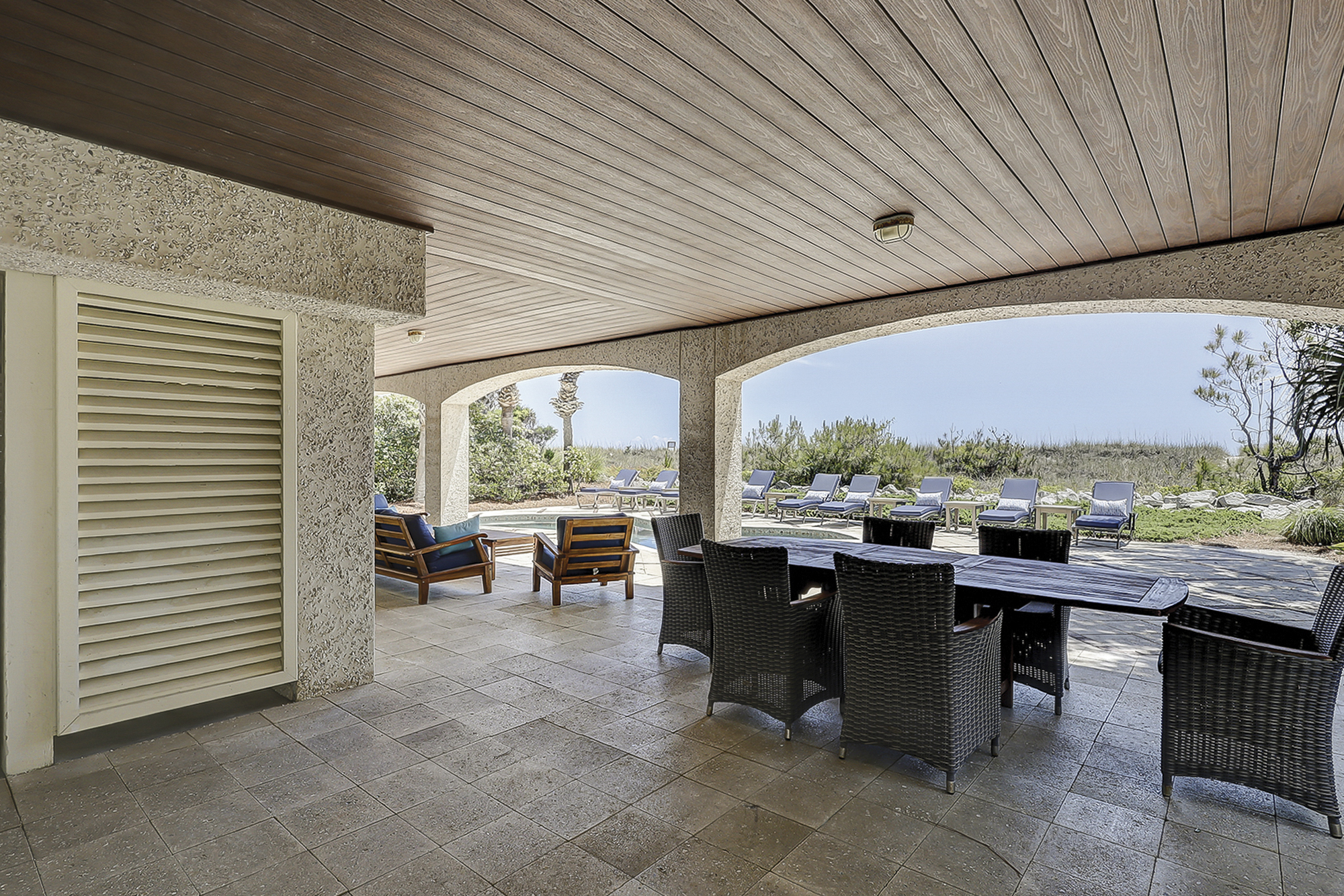 Covered Pool Outdoor Living Area
