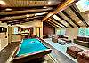 living room with pool table 