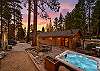 amazing back yard with BBQ and hot tub