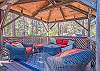 Backyard with seating area 