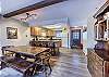 Beautiful wood floors.  Dining area opens into the kitchen.