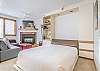 Living Area-
Queen murphy bed.

This property uses the Triple Sheet Method where we use two sheets to encase the comforter.  This sheet-made duvet cover gets washed between each and every guest to provide an extra clean sleeping experience.  