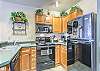 Kitchen-
Well lit, offers coffee maker, toaster, and a variety of cooking accessories.