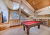 Fun for the whole family is located in the loft. Enjoy a game of pool or set up the ping pong table top. 