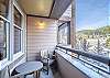 Private Balcony-
Accessed through the living area and offers patio seating. 