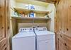 In-unit washer and dryer located on the lower level.  Detergent is not provided.