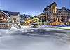 Ice Skating pond with Zephyr Mountain Lodge in the Background