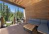 Outdoor seating area located on the hot tub deck. 