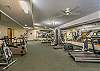 Offers a variety of equipment, male and female locker rooms, and access to the pool and hot tubs.