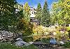 Beautiful view of the small pond and on-site gazebo. 