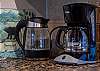 Water kettle and standard coffee maker in the kitchen. 
Coffee, filters, sugar, and powder creamer included in this rental. 