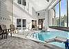 Indoor section of the heated pool w/handicap assistant chair