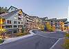 Zephyr Mountain Lodge and traffic circle.