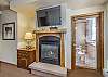 Living Area- 
Gas fireplace and flat screen TV.