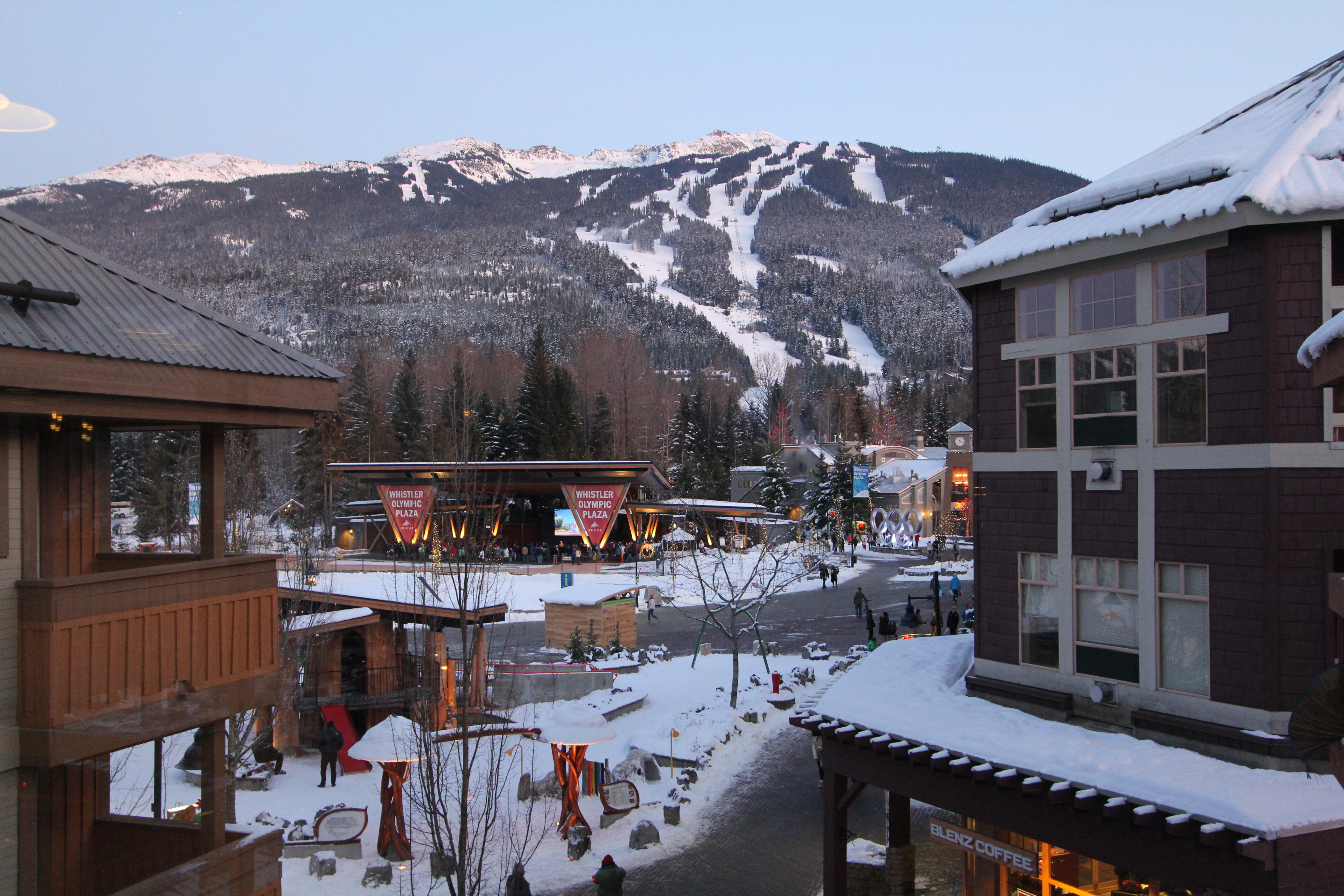 Olympic Plaza behind Marketplace Lodge